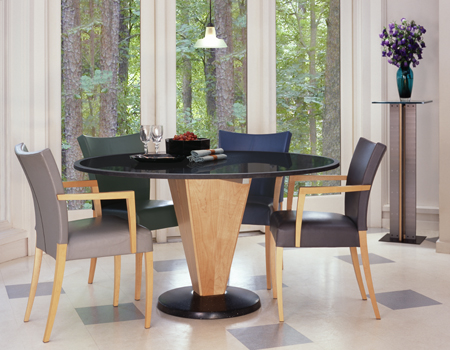 Round Dining Table with Granite Top