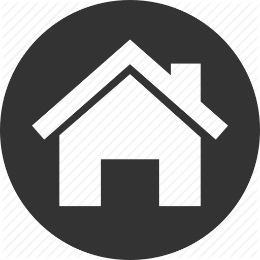 Round Home House Icon in Circle
