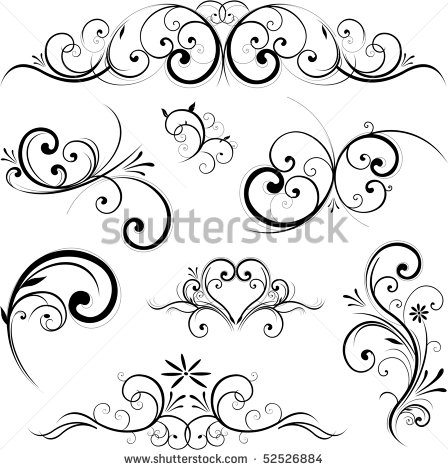 Scroll Flourishes Clip Art