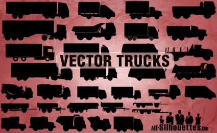 Semi Truck Silhouette Vector Free