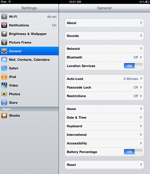 Settings Icon On iPad