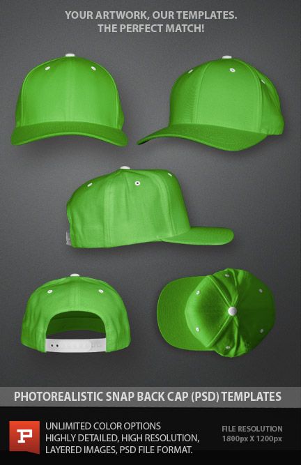 Snapback Hats Templates Photoshop