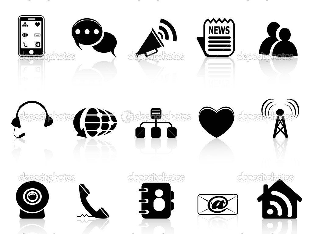 Social Media Icons Black and White