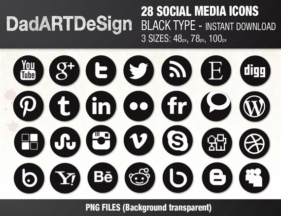 Social Media Icons Black