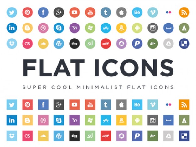 18 Social Media Icon Set Images