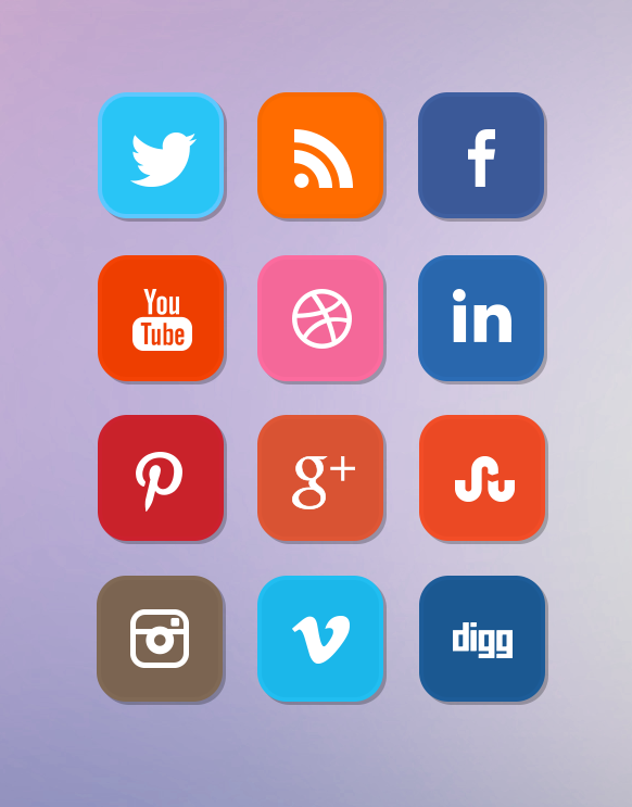 Social Media Icons Flat