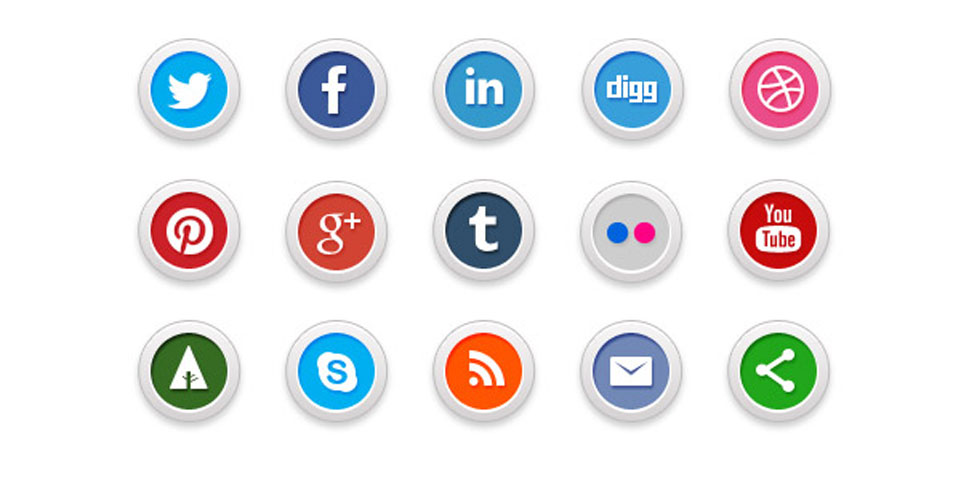 Social Media Icons Transparent