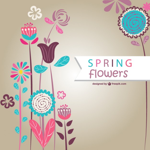 Spring Flowers Vector Art