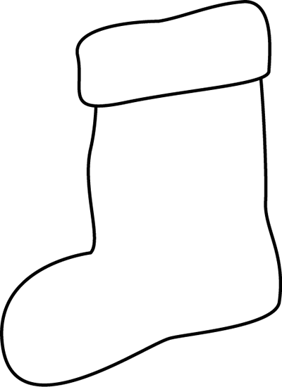 Stocking Clip Art Black and White