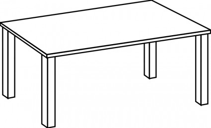 Table Clip Art Black and White