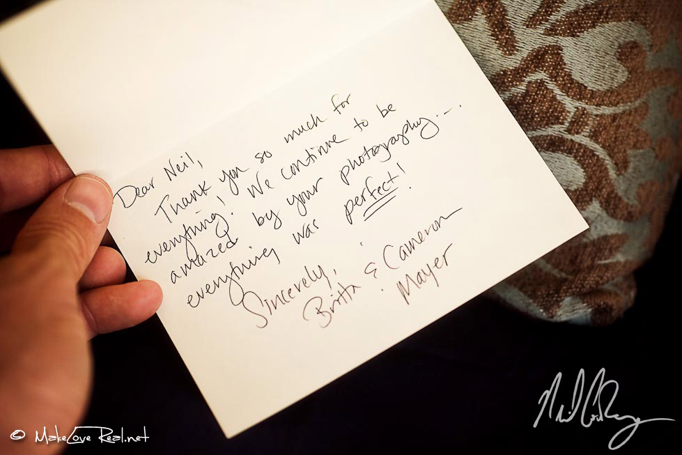 Thank You Letter Wedding Photographer