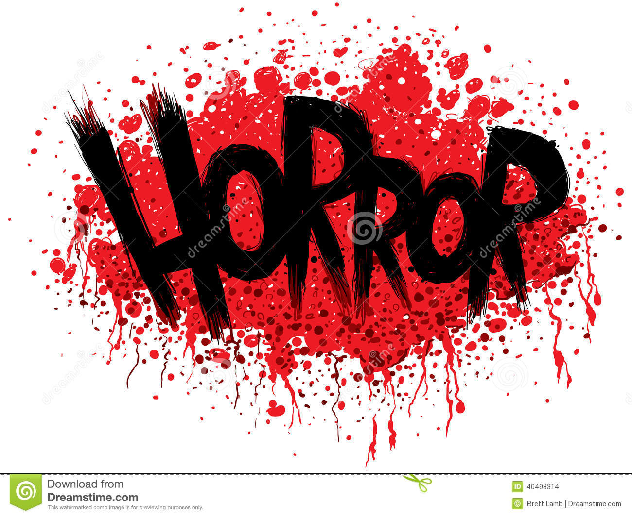 The Word Horror in Scary Font
