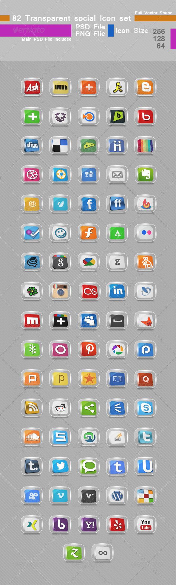 Transparent Social Media Icon Sets