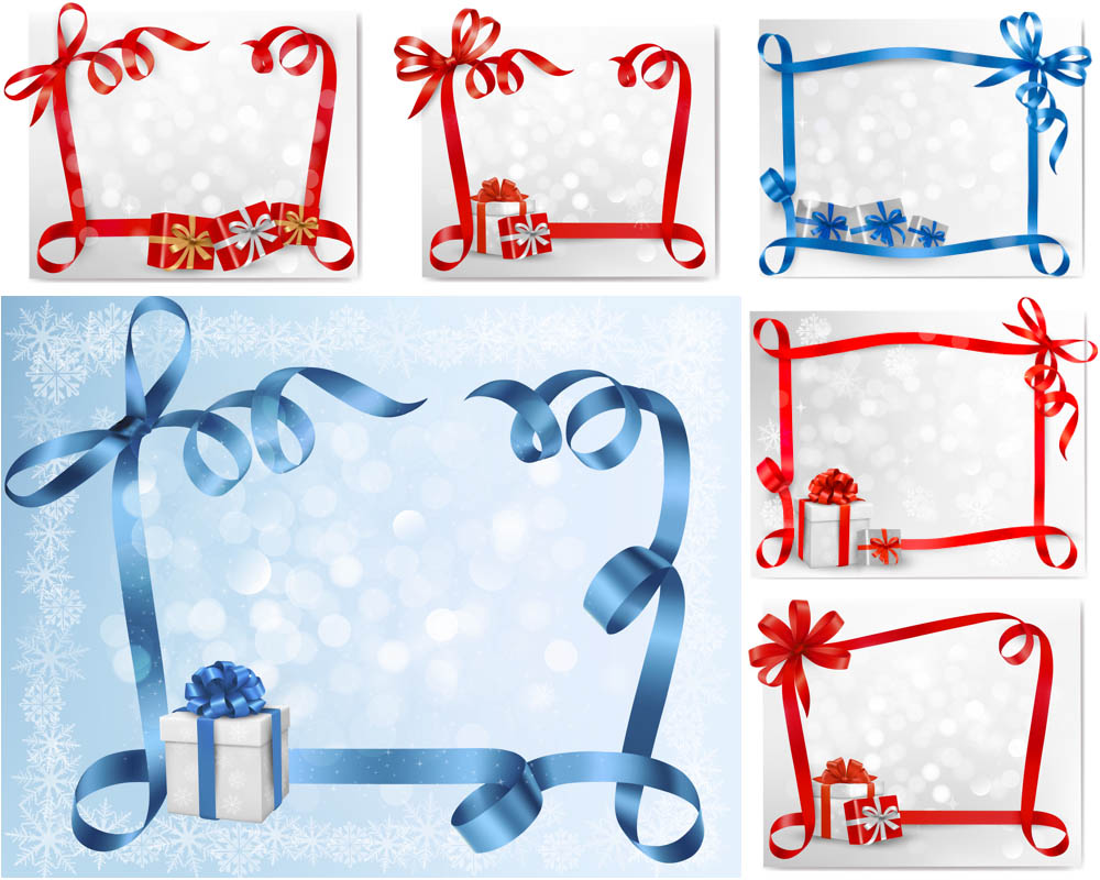 11 Photos of Blue Christmas Ribbon Vector