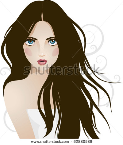 Vector Girl with Long Hair Vector Girl with Long Hair
