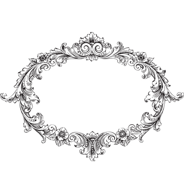 Victorian Oval Frame Vector