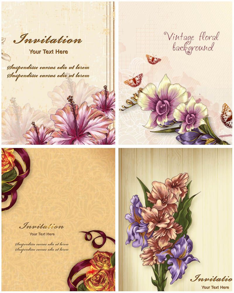 Vintage Floral Vector Art Free