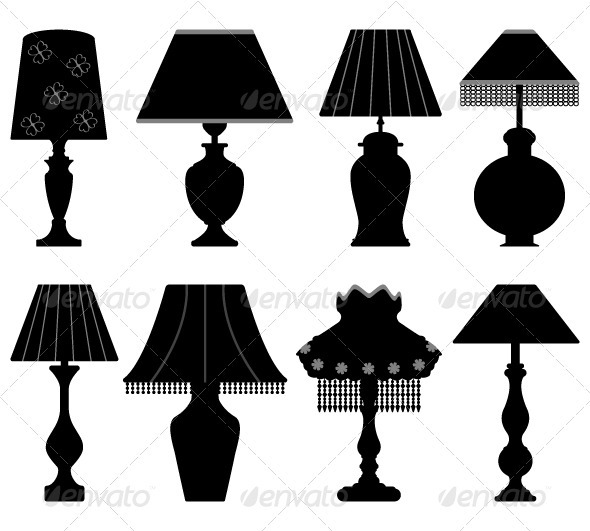 Vintage Table Lamp Silhouette