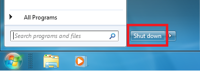 Windows 7 Shut Down Button Windows 7 Shut Down Button