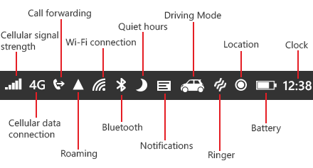 Windows Phone Status Bar Icons