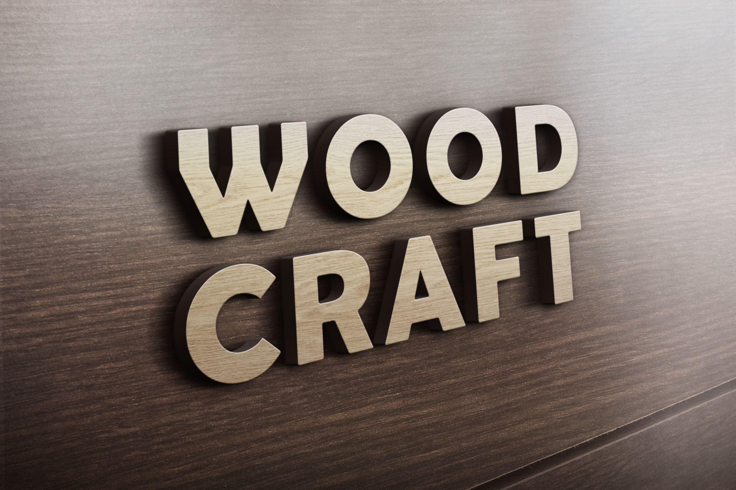 Wooden 3D Logo Mockup