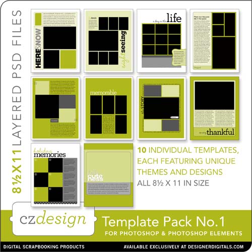 8.5 X 11 Templates Digital Scrapbooking