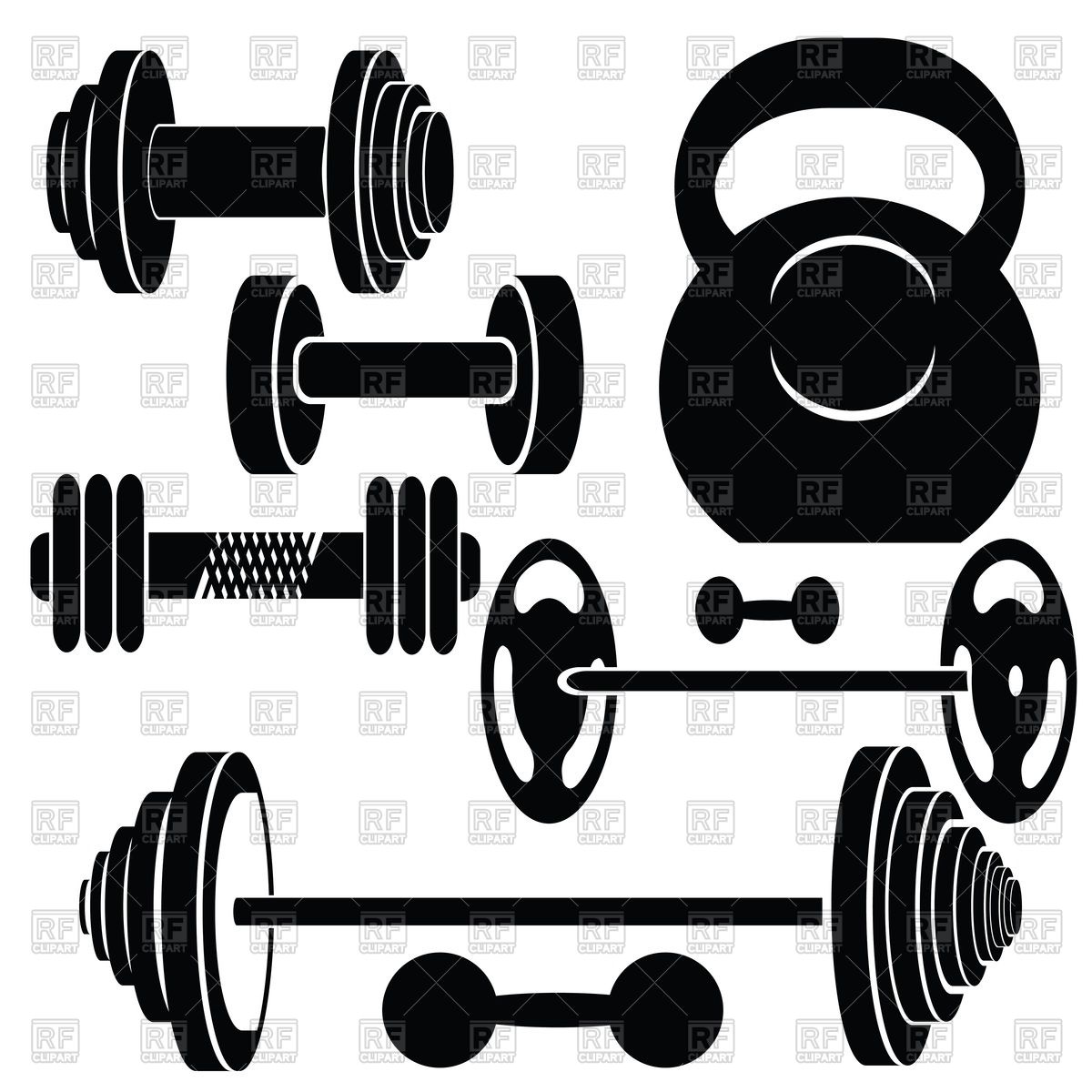 Barbell Silhouette Vector Art