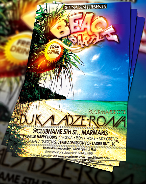 15 Beach Party Flyer PSD Images