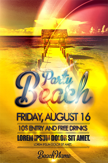 Beach Party Flyer Template