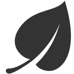 Black and White Leaf Icon
