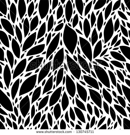 Black and White Leaf Pattern