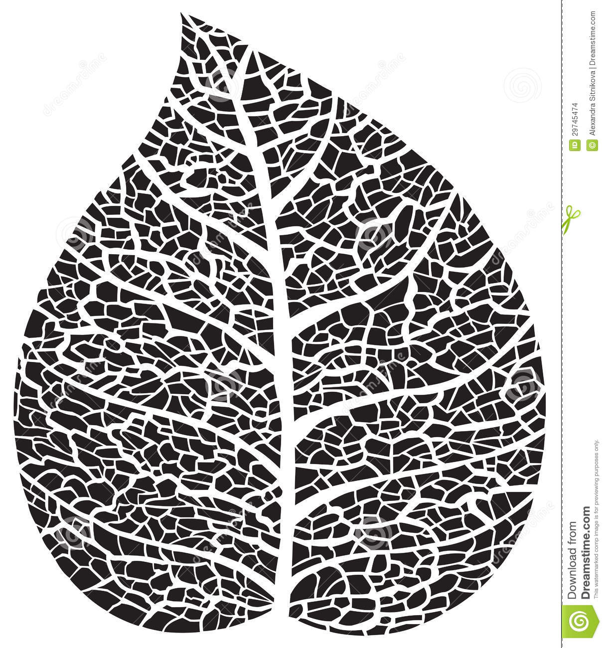 Black and White Leaf Silhouette