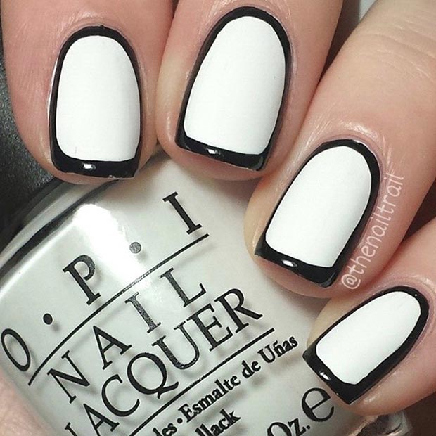 19 Black And White Nail Designs For Short Nails Images