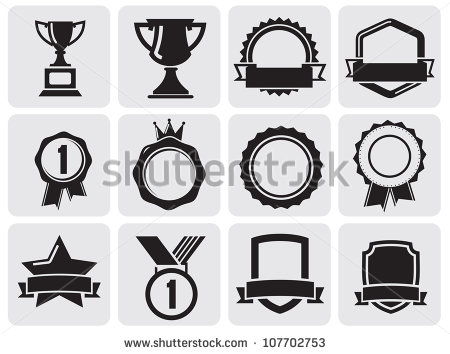 Black and White Trophy Icon