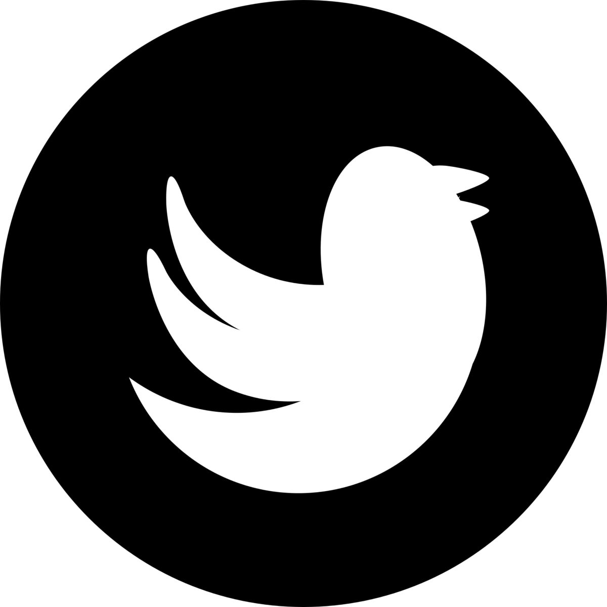 Black and White Twitter Icon Circle Transparent