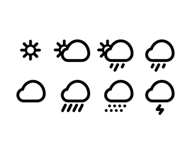 Black and White Weather Icons
