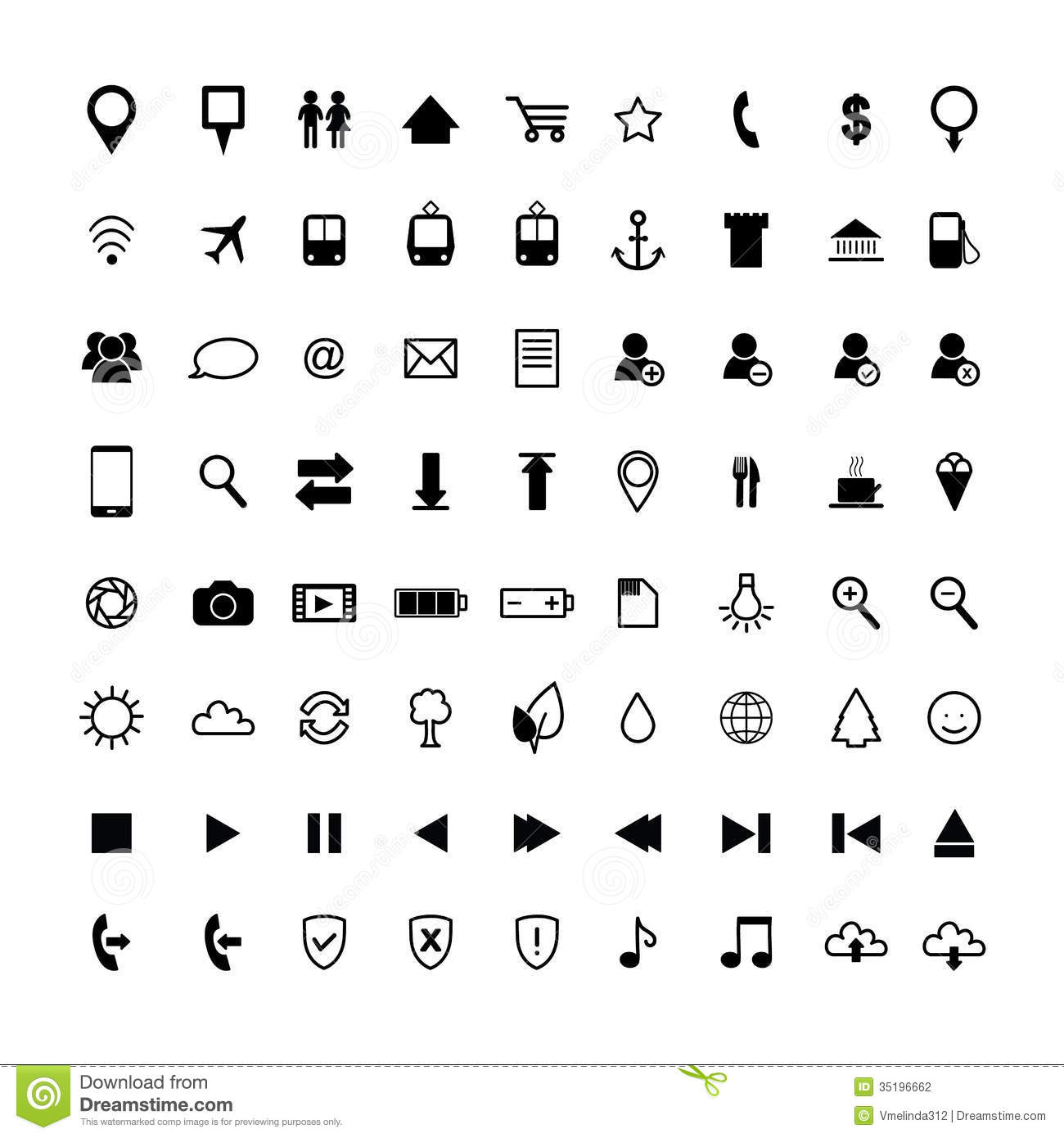 Black and White Web Icons