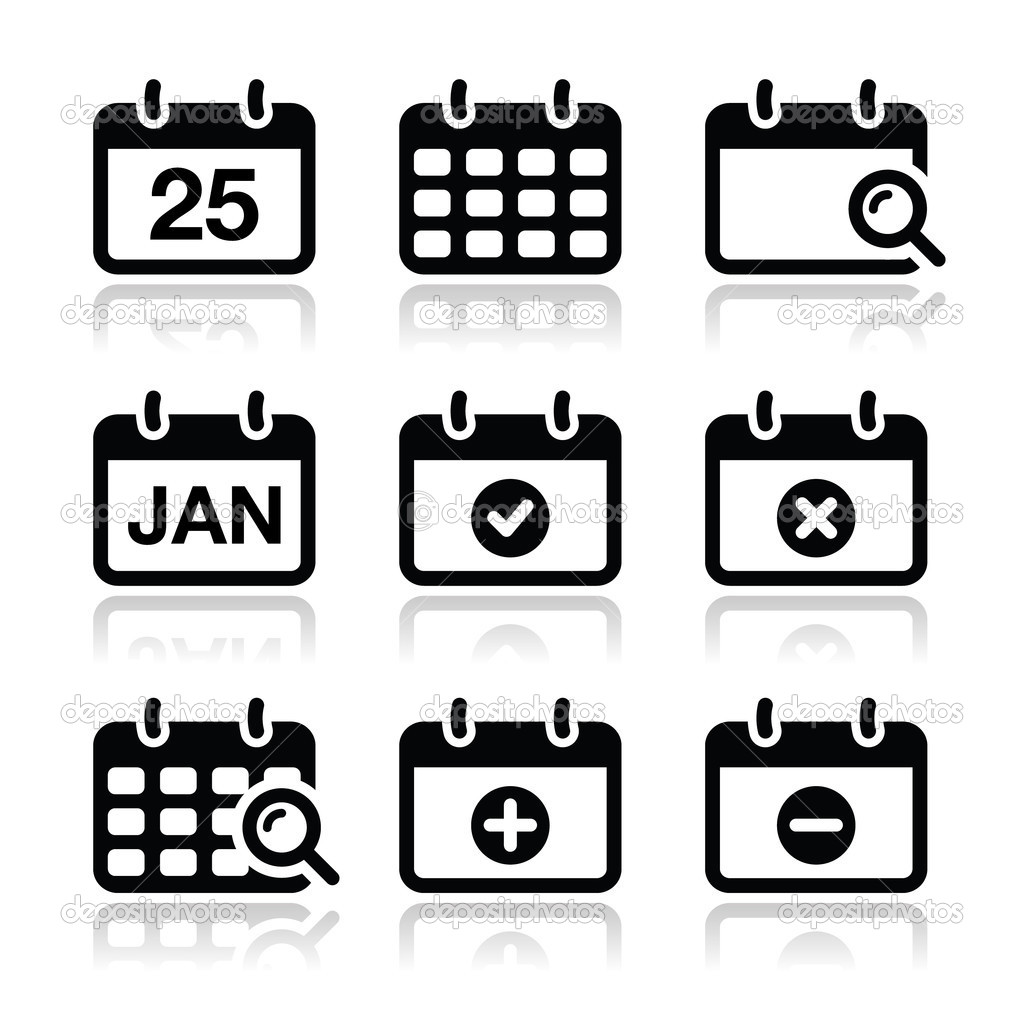 Black & White Calendar Icons Black & White Calendar Icons