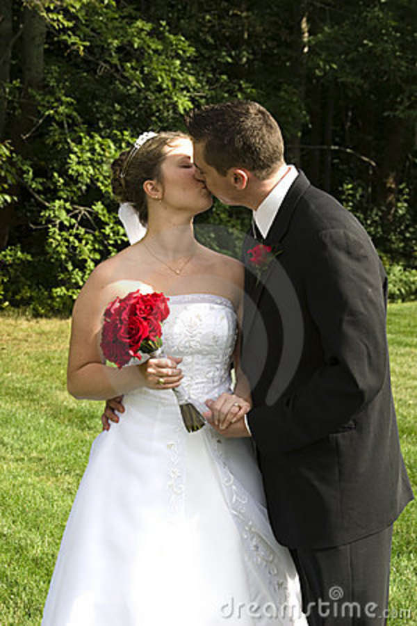 Bride and Groom Holding Hands