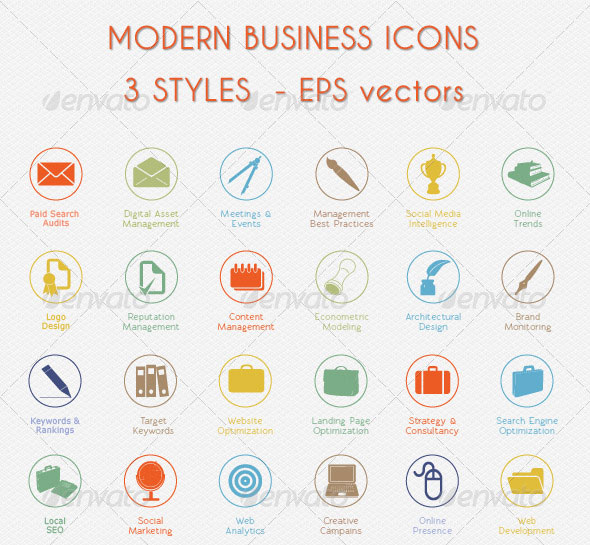 Business Icon Set Modern Business Icon Set Modern
