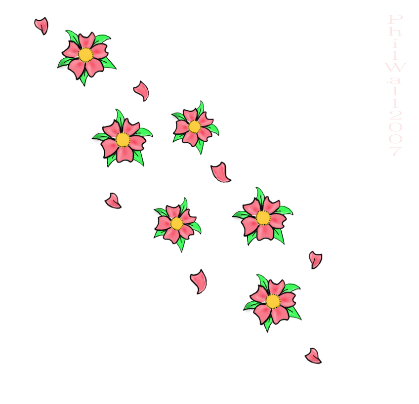 Cherry Blossom Flower Tattoo Flash