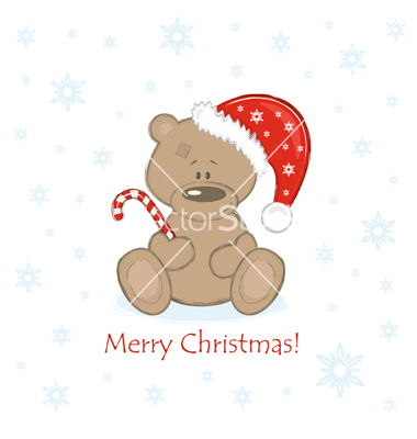 Christmas Teddy Bear Vector