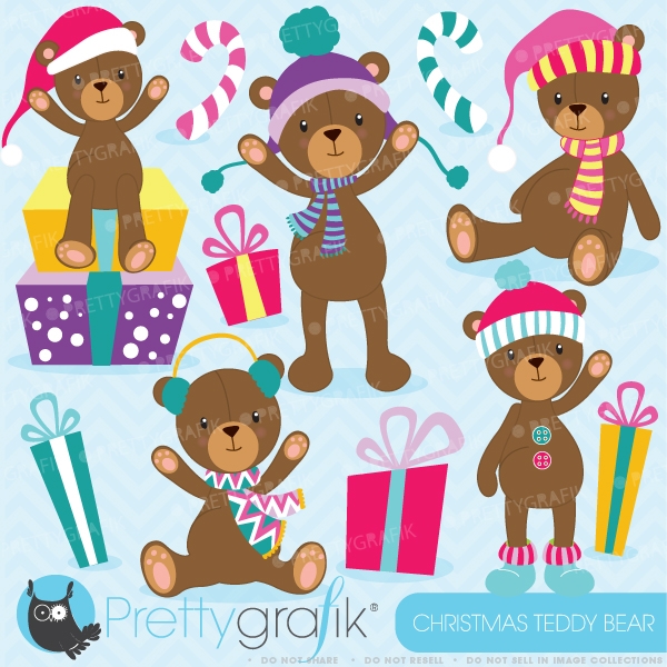 Christmas Teddy Bears Clip Art