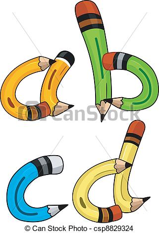 Clip Art Pencils Shaped Like Letters