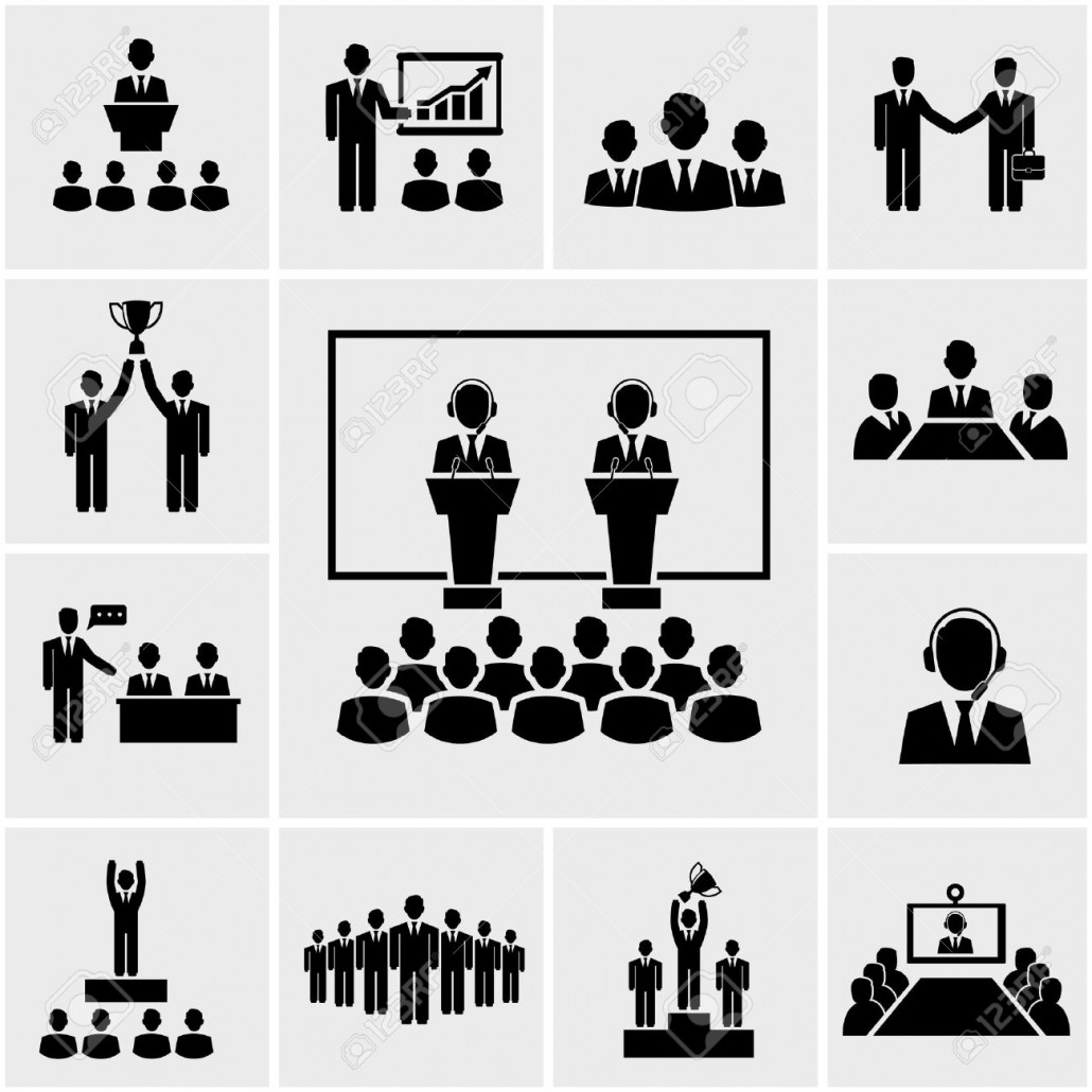 Conference Meeting Icon Vector