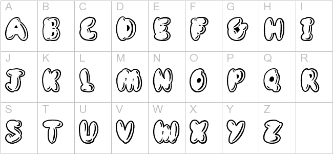 bubble letters font alphabet