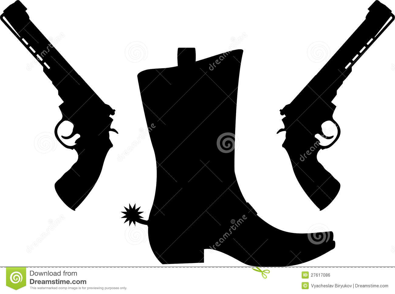 Cowboy Boot with Spur Silhouette