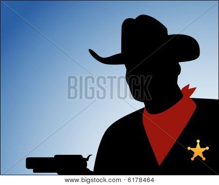 Cowboy Silhouette with Guns