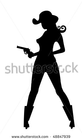 Cowgirl with Gun Silhouette