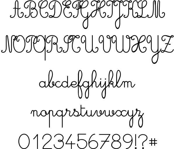 Cursive Font Alphabet